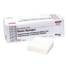 Non-Woven Gauze Sponge, 4" x 4", Non-Sterile, 4-Ply, 200/slv