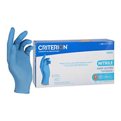 Criterion N200 Nitrile Exam Gloves Standard Sky Blue Non-Sterile