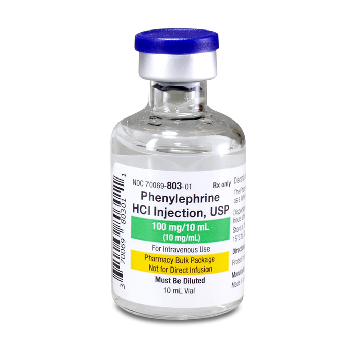 Phenylephrine HCl Inj., USP 10mg/mL 10mL Vial, each