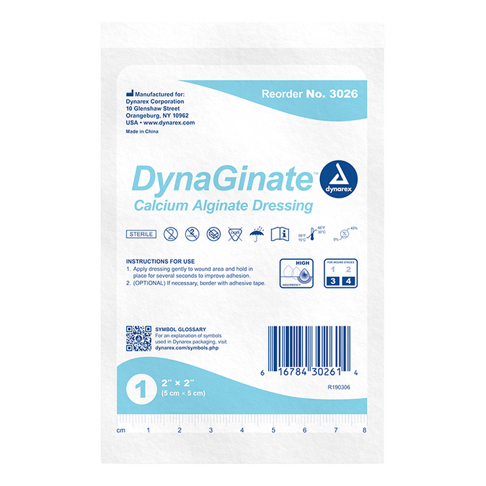 DynaGinate - Calcium Alginate Dressing, 4.25" x 4.25", 10/bx
