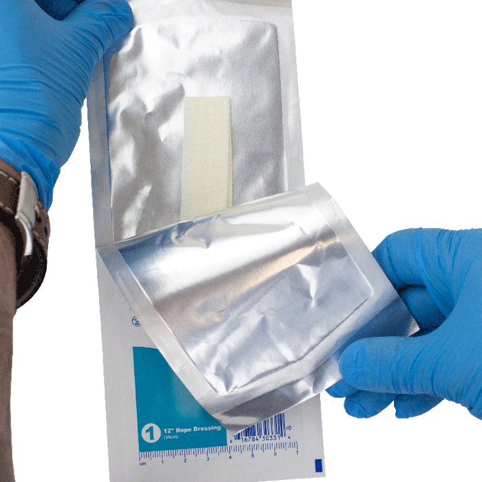 DynaGinate AG - Silver Calcium Alginate Rope Dressing, 1/4" x 12", 5/Box, 10/Case