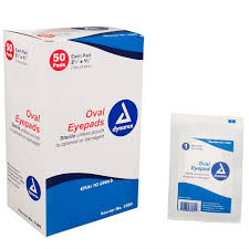 Dynarex Eye Pad, 2 5/8" x 1 5/8", Sterile, 50/bx, 12/case