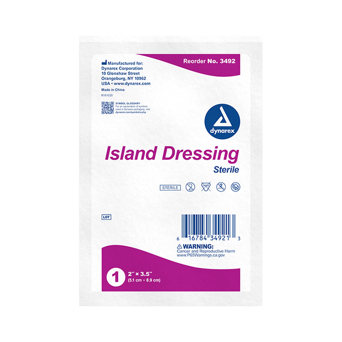 Island Dressing Sterile (Individually Bagged), 2" x 3.5", 50/Box, 6/Case