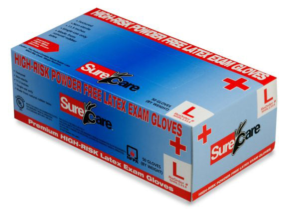 SureCare High Risk Latex Gloves - Powder Free Small