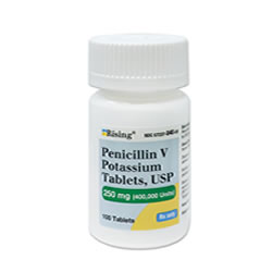 Penicillin V Potassium Tablets, USP 250mg Bottle of 100